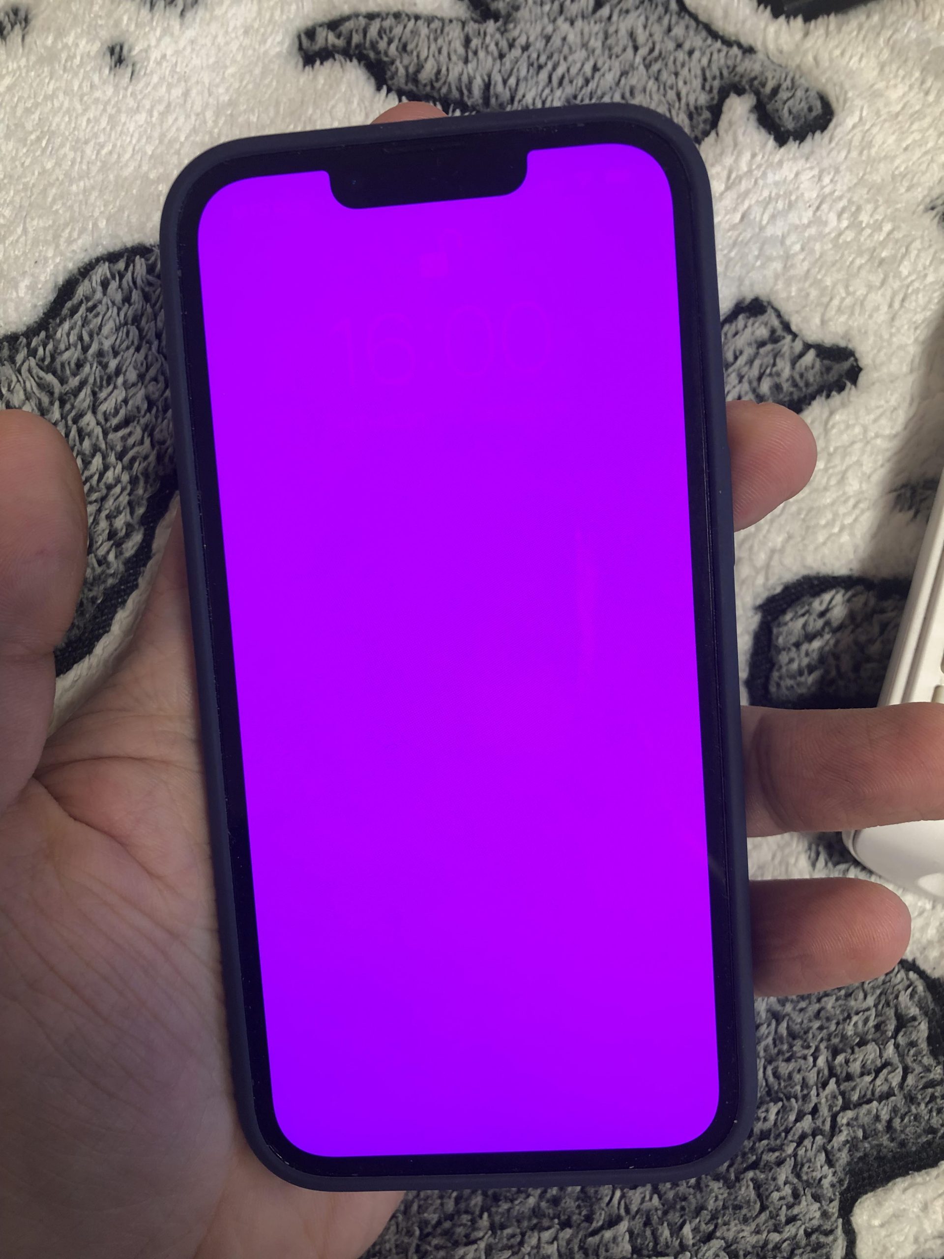 What can be the reason if my phone screen is turning purple